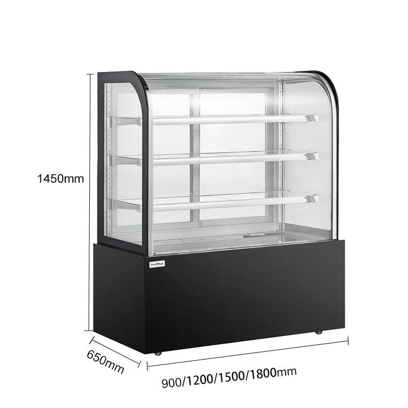 Kek Vitrini DG Series - Uch javon (egri)